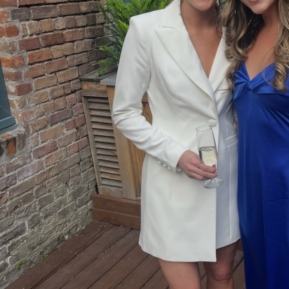 Aidan Mattox White Blazer Dress - Picture 4 of 4